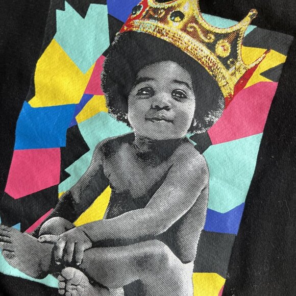 Toddler Kids Notorious B.I.G. Biggie Smalls Pop Art Crown Sweatshirt Size 2T - Picture 2 of 3